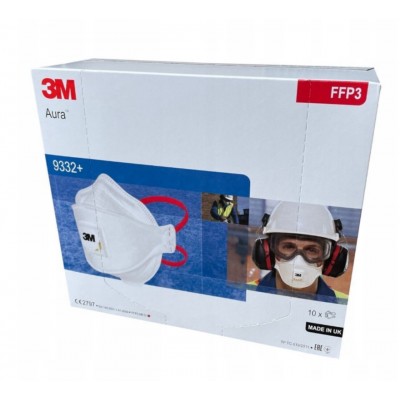 3M MASKA Aura 9332+ FFP3 PRZECIWPYŁOWA P&Oacute;ŁMASKA FILTRUJĄCA PREMIUM Maski FFP3