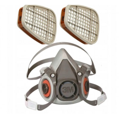 3M MASKA LAKIERNICZA 6200 (M) + FILTRY 3M 6055 ZESTAW DLA LAKIERNIKA Zestawy
